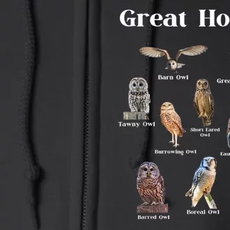 Great Hooter Funny Owl Lover Birding Birdwatcher Dad Joke Full Zip Hoodie