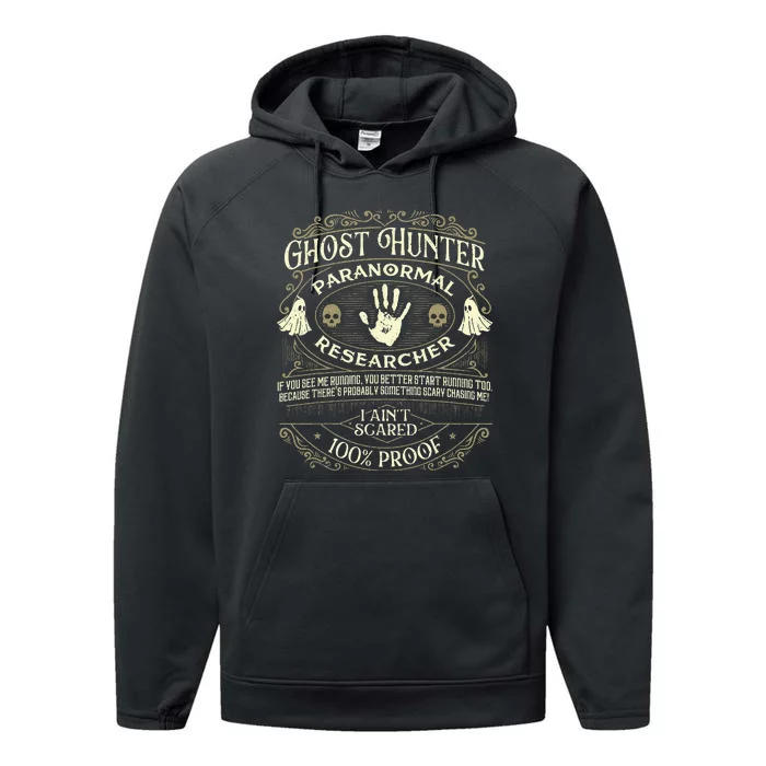 Ghost Hunter Ghost Hunting Halloween Paranormal Activity Performance Fleece Hoodie