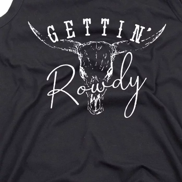 Gettin Hitched Gettin Rowdy Western Bachelorette Party Tank Top