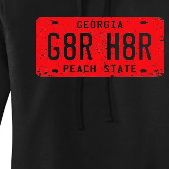 G8r H8r Georgia License Plate Football Women's Pullover Hoodie