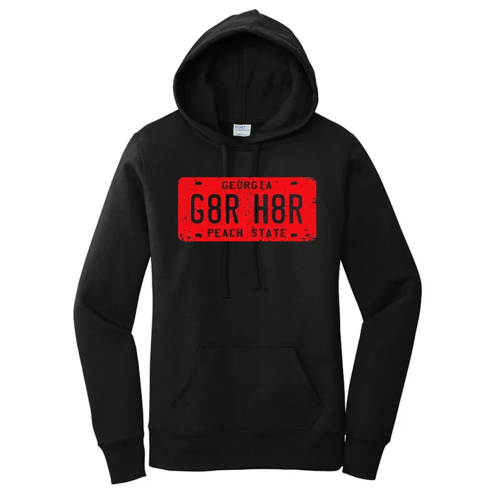 G8r H8r Georgia License Plate Football Women's Pullover Hoodie