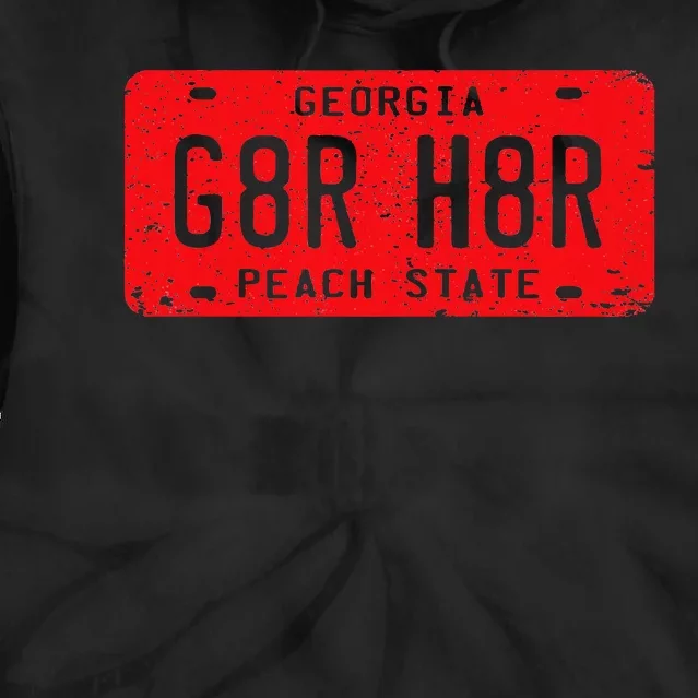 G8r H8r Georgia License Plate Football Tie Dye Hoodie