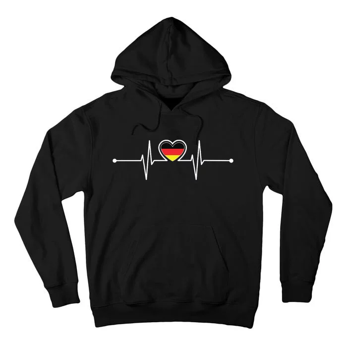 Germany Heartbeat German Gifts Team Germany Flag Design Tall Hoodie