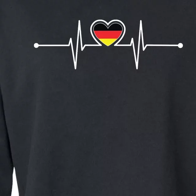 Germany Heartbeat German Gifts Team Germany Flag Design Cropped Pullover Crew