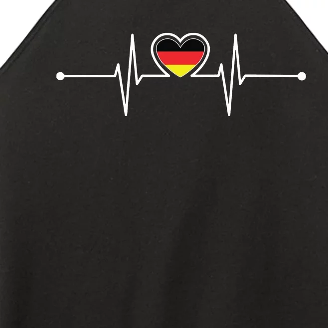 Germany Heartbeat German Gifts Team Germany Flag Design Women’s Perfect Tri Rocker Tank