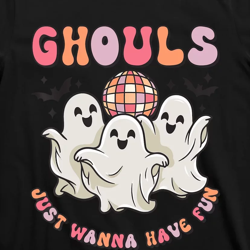 Groovy Halloween Ghouls Just Wanna Have Fun Dancing Ghost T-Shirt