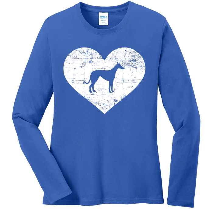 Greyhound Heart Gift Ladies Long Sleeve Shirt