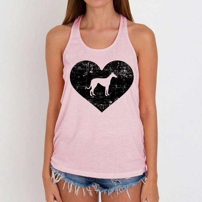 Greyhound Heart Gift Women's Knotted Racerback Tank