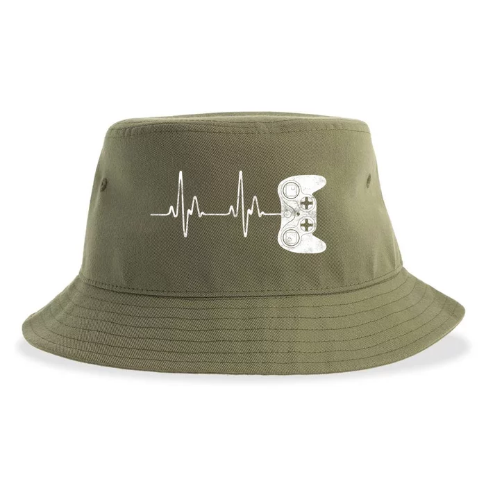 Gamer Heartbeat Gift Video Game Lover Gifmeaningful Gift Sustainable Bucket Hat