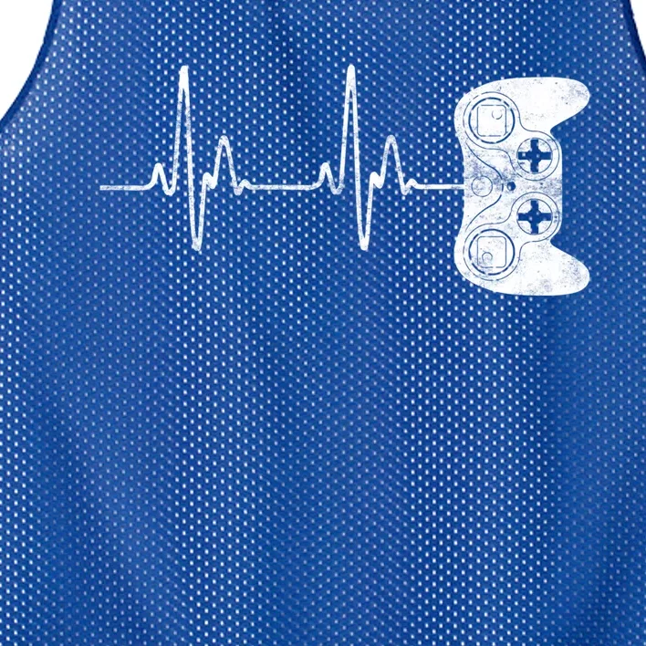 Gamer Heartbeat Great Gift Video Game Lover Funny Gift Funny Gift Mesh Reversible Basketball Jersey Tank