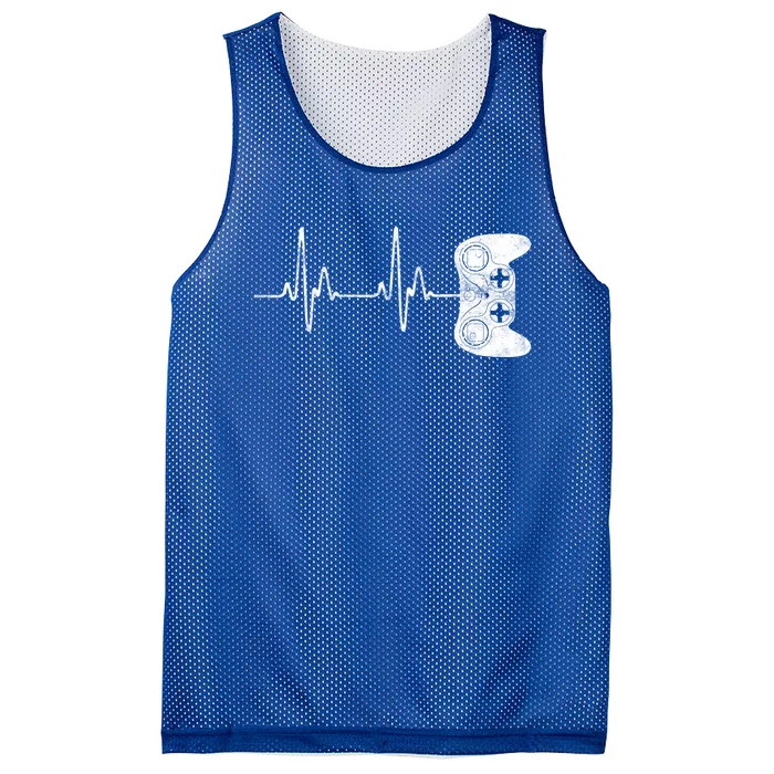 Gamer Heartbeat Great Gift Video Game Lover Funny Gift Funny Gift Mesh Reversible Basketball Jersey Tank