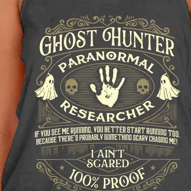 Ghost Hunter Ghost Hunting Halloween Paranormal Activity Women's Knotted Racerback Tank