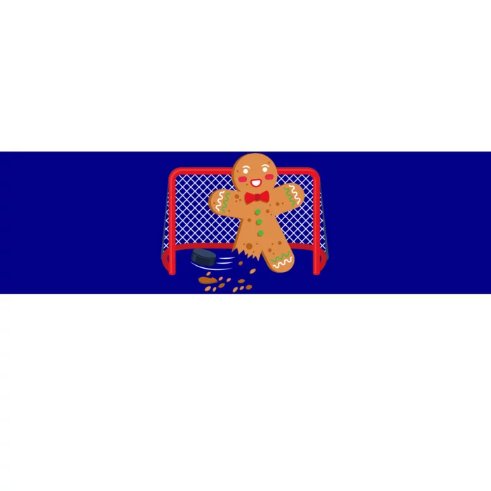 Gingerbread Hockey Goal Keeper Funny Christmas Pajama Gift Bumper Sticker