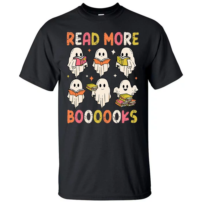 Groovy Halloween Ghost Read More Boooooks Librarian Teacher Tall T-Shirt