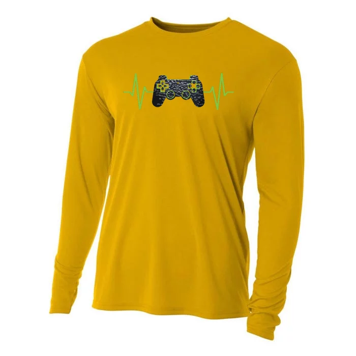 Gamer Heartbeat Gaming Video Games Girls Teens Cooling Performance Long Sleeve Crew