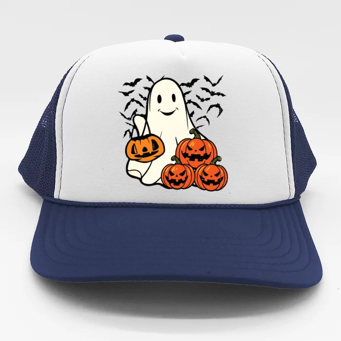 Ghost Halloween Trucker Hat