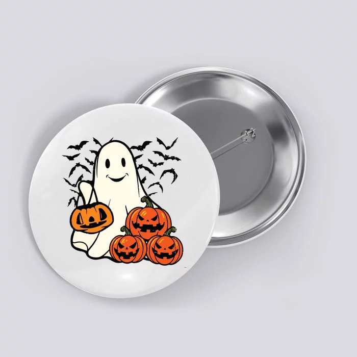 Ghost Halloween Button