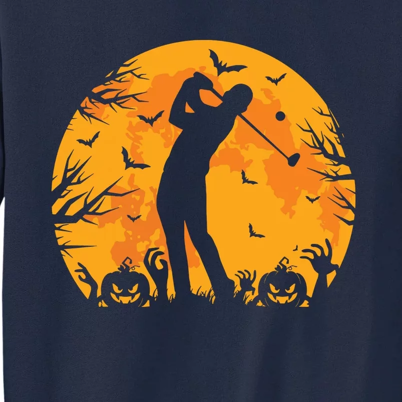 Golfing Halloween Golfer Pumpkin Spooky Golf Halloween Tall Sweatshirt