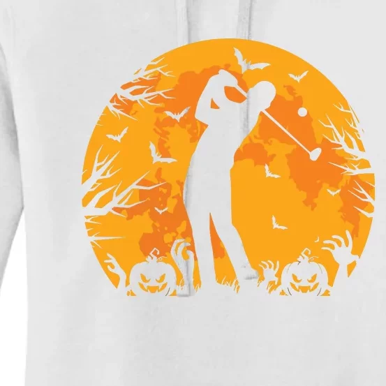 Golfing Halloween Golfer Pumpkin Spooky Golf Halloween Women's Pullover Hoodie