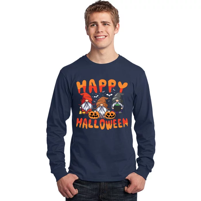 Gnomes Halloween Greeting Holiday Pumpkin Creepy Halloween Tall Long Sleeve T-Shirt