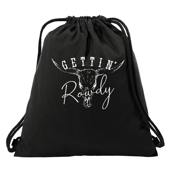 Gettin Hitched Gettin Rowdy Western Bachelorette Party Drawstring Bag