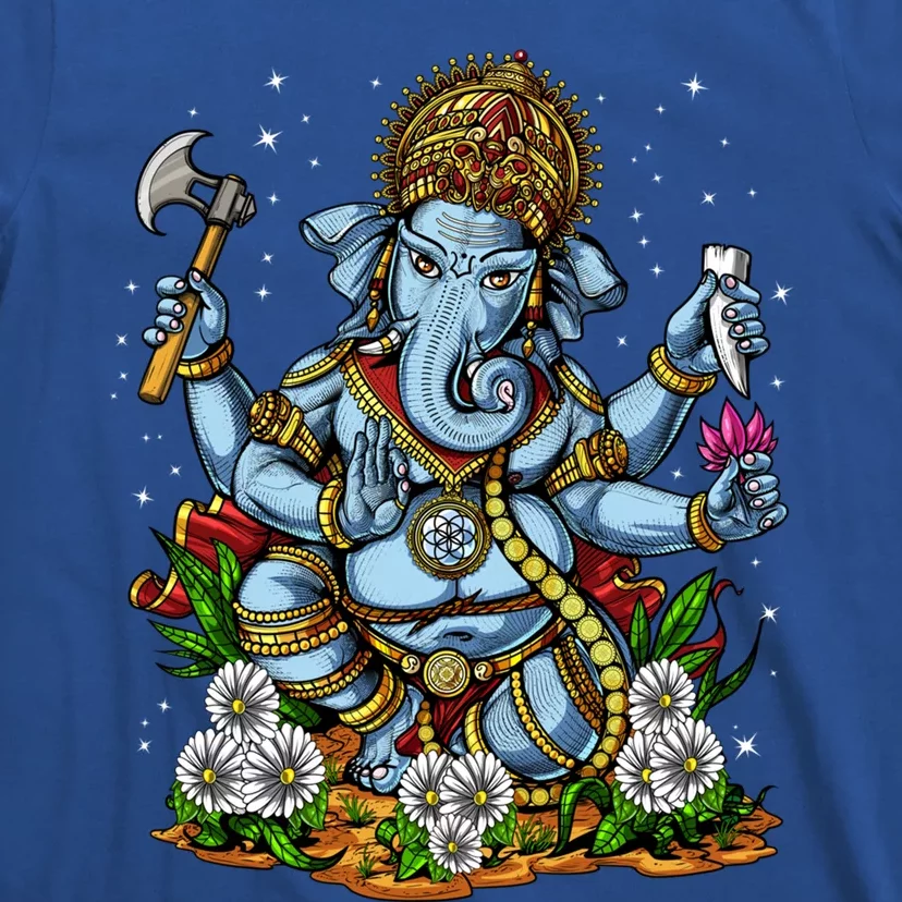 Ganesha Hindu God Elephant Spiritual Yoga Meditation Hippie Gift T-Shirt