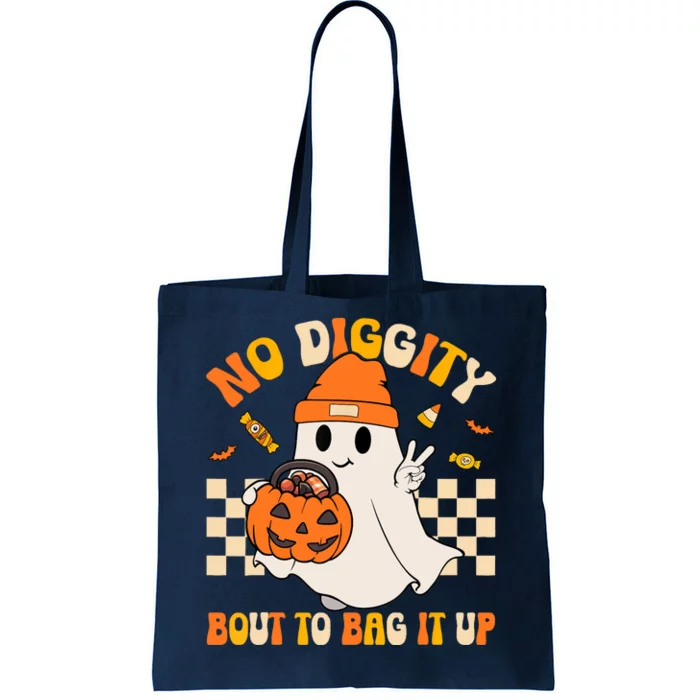 Groovy Halloween Ghost Boo No Diggity Bout To Bag It Up Tote Bag