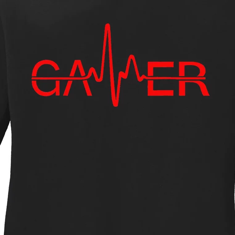 Gamer Heartbeat Ladies Long Sleeve Shirt