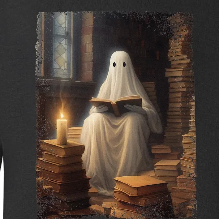 Gothic Halloween Ghost Reading Book Window Dark Academia Toddler Sweatshirt