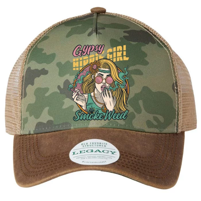 Gypsy Hippie Girl Smoke Weed Retro Legacy Tie Dye Trucker Hat