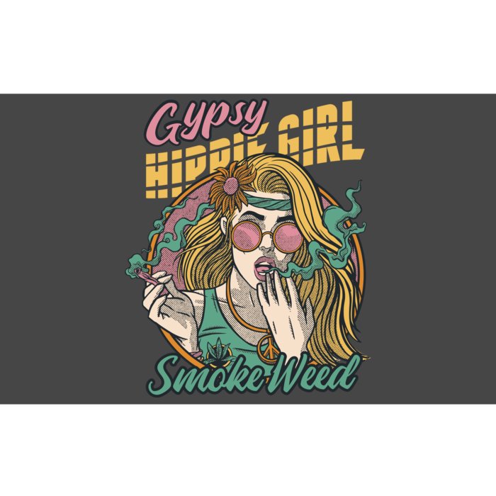 Gypsy Hippie Girl Smoke Weed Retro Bumper Sticker