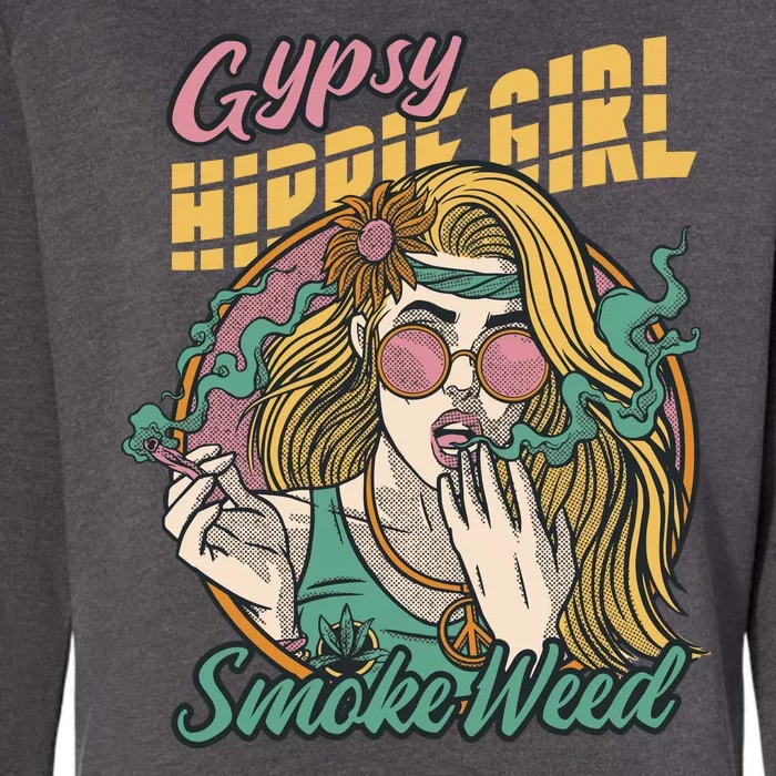 Gypsy Hippie Girl Smoke Weed Retro Womens California Wash Sweatshirt