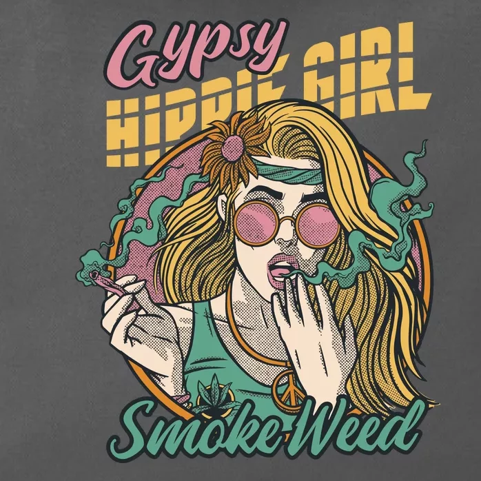 Gypsy Hippie Girl Smoke Weed Retro Zip Tote Bag