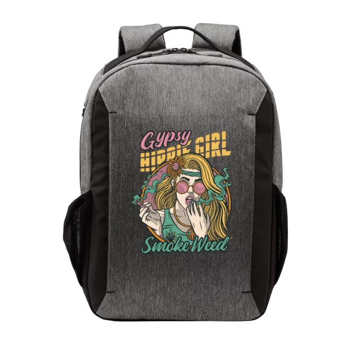 Gypsy Hippie Girl Smoke Weed Retro Vector Backpack