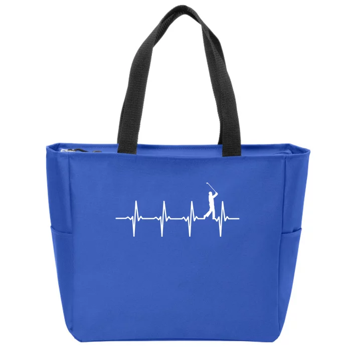 Golf Heartbeat Gift For Golfers And Golf Players Great Gift Zip Tote Bag