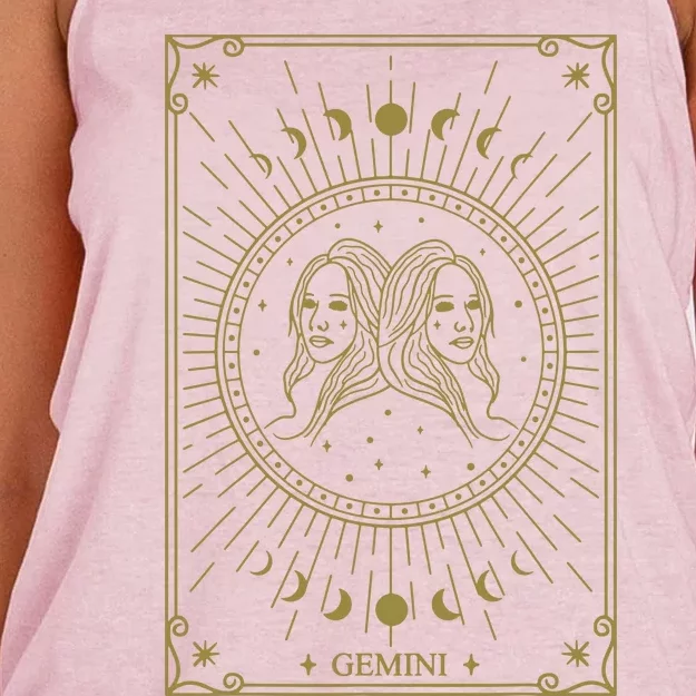 Gemini Horoscope Gemini Art Tee May June Birthday Gemini Women's Knotted Racerback Tank