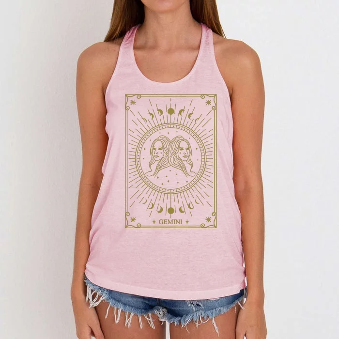 Gemini Horoscope Gemini Art Tee May June Birthday Gemini Women's Knotted Racerback Tank