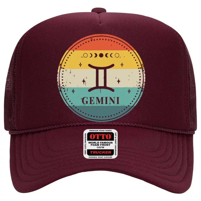 Gemini Horoscope Gemini May June Birthday Gemini High Crown Mesh Trucker Hat