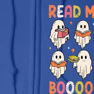 Groovy Halloween Ghost Read More Boooooks Librarian Teacher Full Zip Hoodie