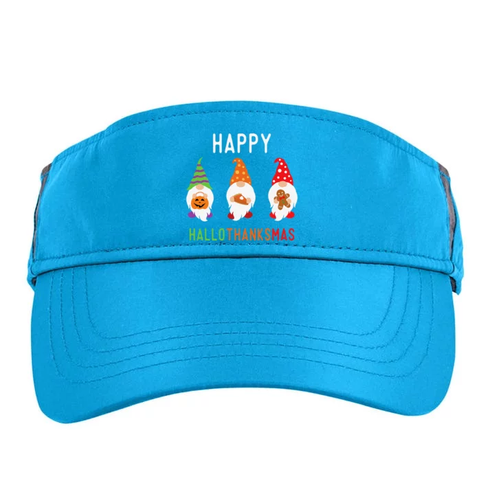 Gnomes Happy Hallothanksmas Halloween Thanksgiving Christmas Adult Drive Performance Visor