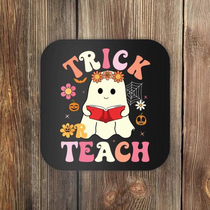 Groovy Halloweengroovy Halloween Trick Or Teach Retro Coaster