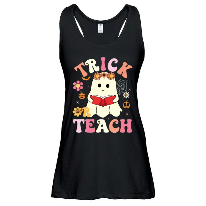 Groovy Halloweengroovy Halloween Trick Or Teach Retro Ladies Essential Flowy Tank