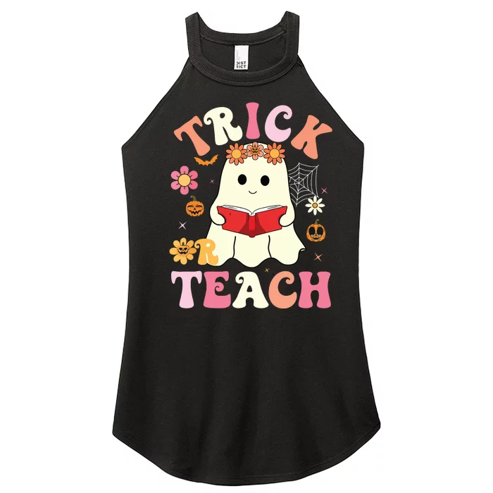 Groovy Halloweengroovy Halloween Trick Or Teach Retro Women’s Perfect Tri Rocker Tank