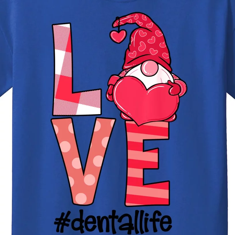 Gnomes Holding Heart Love Dental Life Valentine's Day Cute Gift Kids T-Shirt