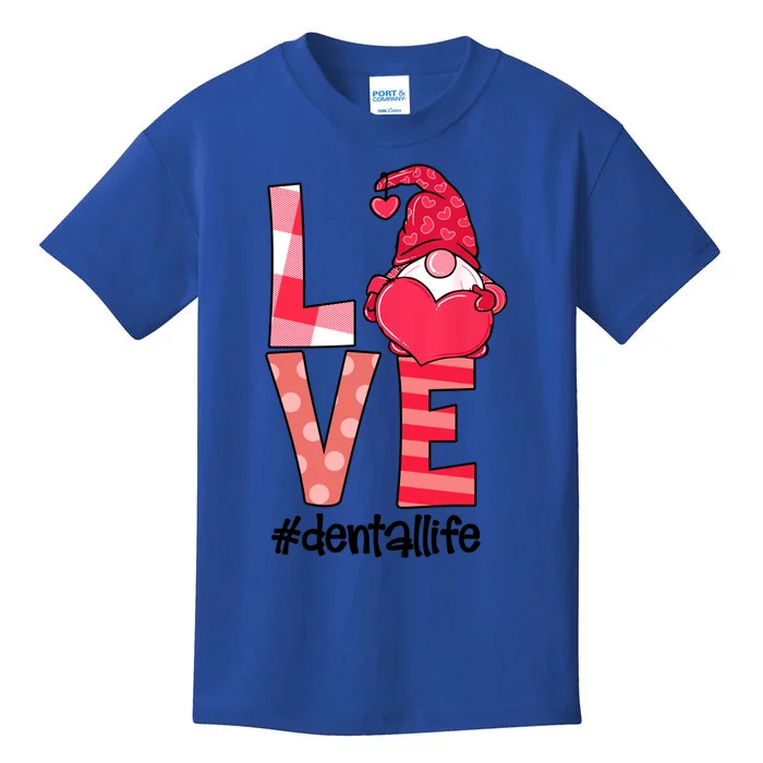 Gnomes Holding Heart Love Dental Life Valentine's Day Cute Gift Kids T-Shirt