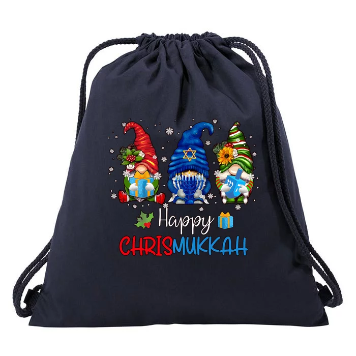 Gnomes Happy Hanukkah Jewish Christmas Drawstring Bag