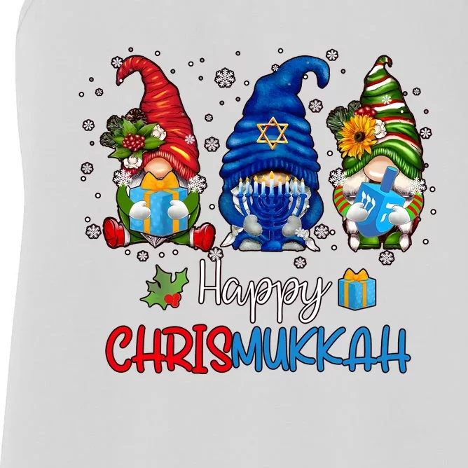 Gnomes Happy Hanukkah Jewish Christmas Women's Racerback Tank