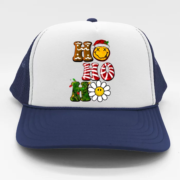 Groovy Ho Ho Ho Christmas Trucker Hat