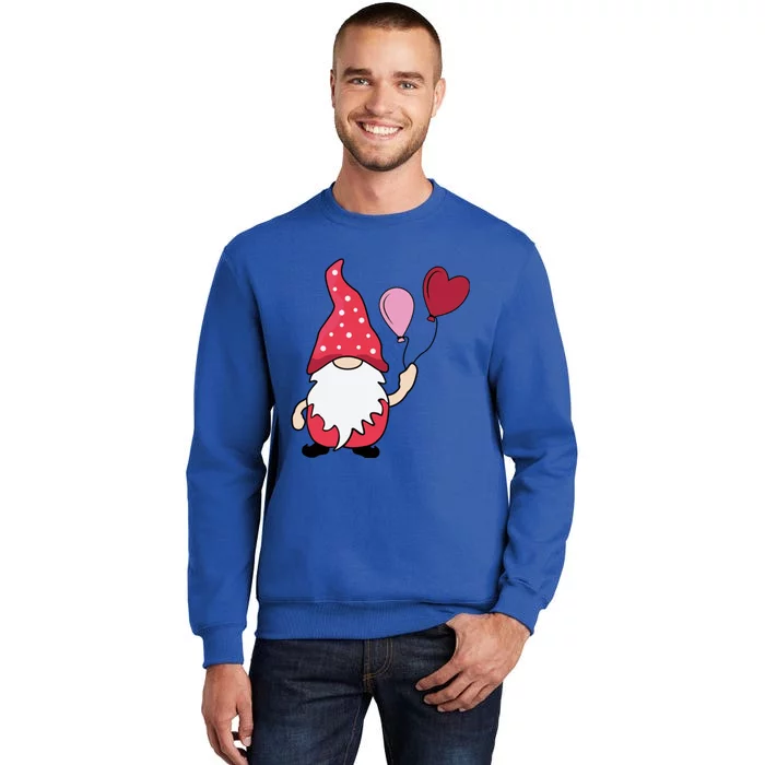 Gnome Holding Heart Balloons Valentine’S Day Sweatshirt