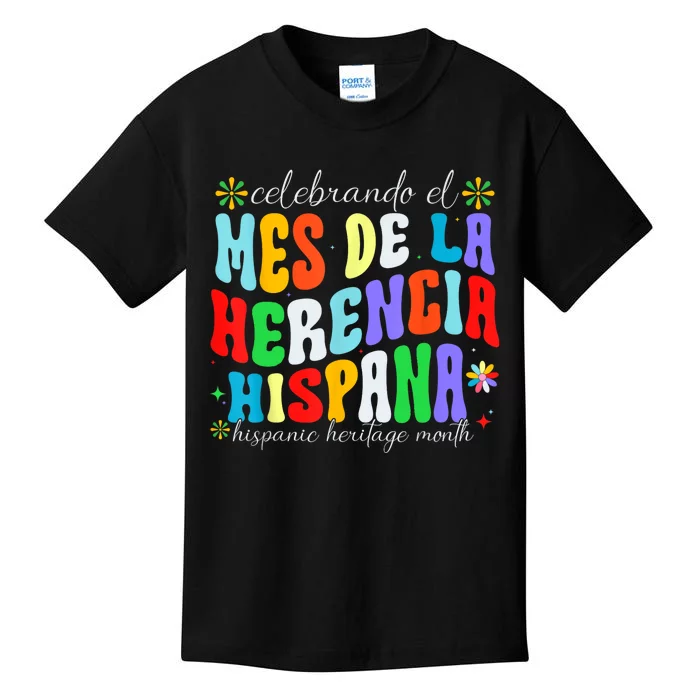 Groovy Hispanic Heritage Month Mes De La Herencia Hispana Kids T-Shirt